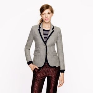 jcrew tipped wool schoolboy blazer (gray & navy)